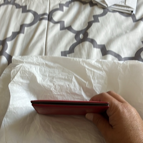 Dior Red Leather Card Wallet PreLoved - Picture 6 of 14